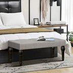 Bench 4-thickened Roman Column Feet French Upholstered Bedside Bench For Bedroom Living Room Entryway