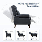 COZYMAN Mid-century Genuine Leather Recliner Adjustable Push Back Comfortable Set of 2 Arm Chairs for Living Room