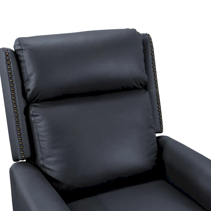 COZYMAN Mid-century Genuine Leather Recliner Adjustable Push Back Comfortable Set of 2 Arm Chairs for Living Room