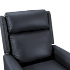 COZYMAN Mid-century Genuine Leather Recliner Adjustable Push Back Comfortable Set of 2 Arm Chairs for Living Room