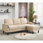 L-Shaped Sectional 3-seater sofa with storage ottoman