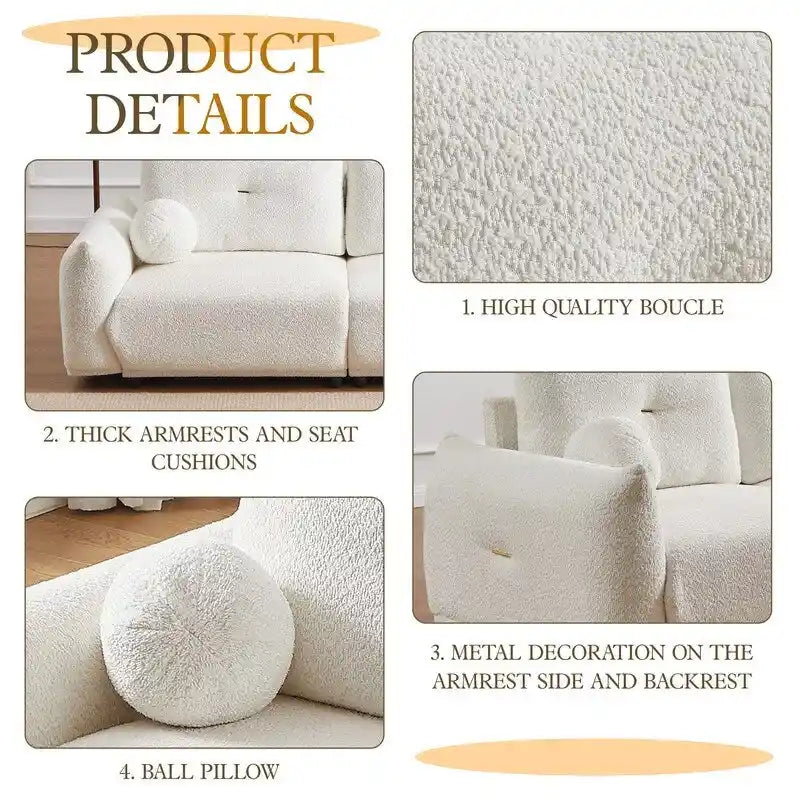 90 comfortable sofa with 2 cushions and 2 ball pillows