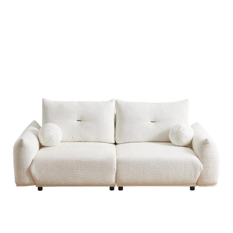 90 comfortable sofa with 2 cushions and 2 ball pillows