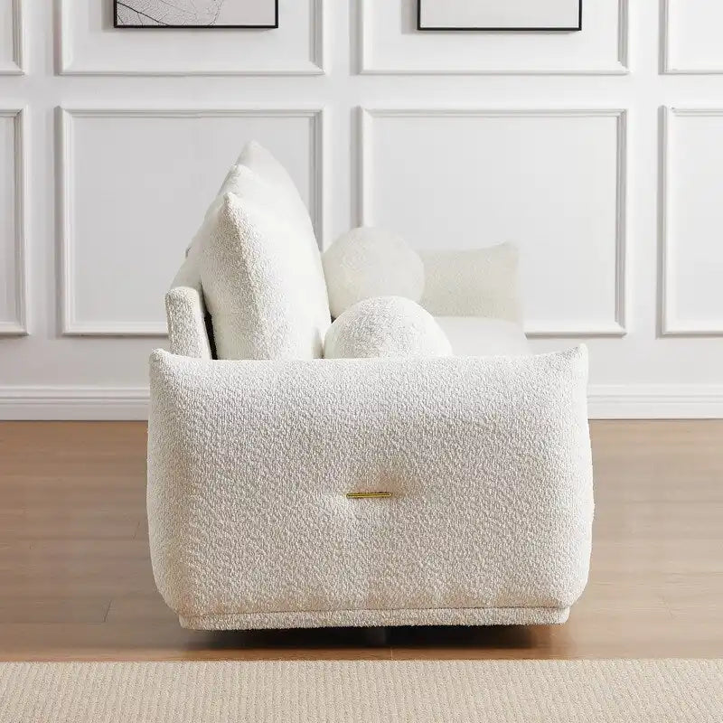 90 comfortable sofa with 2 cushions and 2 ball pillows