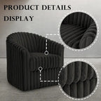 30.7W Faux Fur Upholstered Accent Chair Swivel Barrel Chair