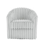 30.7W Faux Fur Upholstered Accent Chair Swivel Barrel Chair