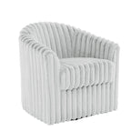 30.7W Faux Fur Upholstered Accent Chair Swivel Barrel Chair