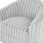 30.7W Faux Fur Upholstered Accent Chair Swivel Barrel Chair