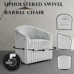 30.7W Faux Fur Upholstered Accent Chair Swivel Barrel Chair