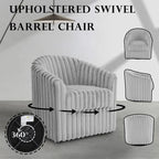 30.7W Faux Fur Upholstered Accent Chair Swivel Barrel Chair