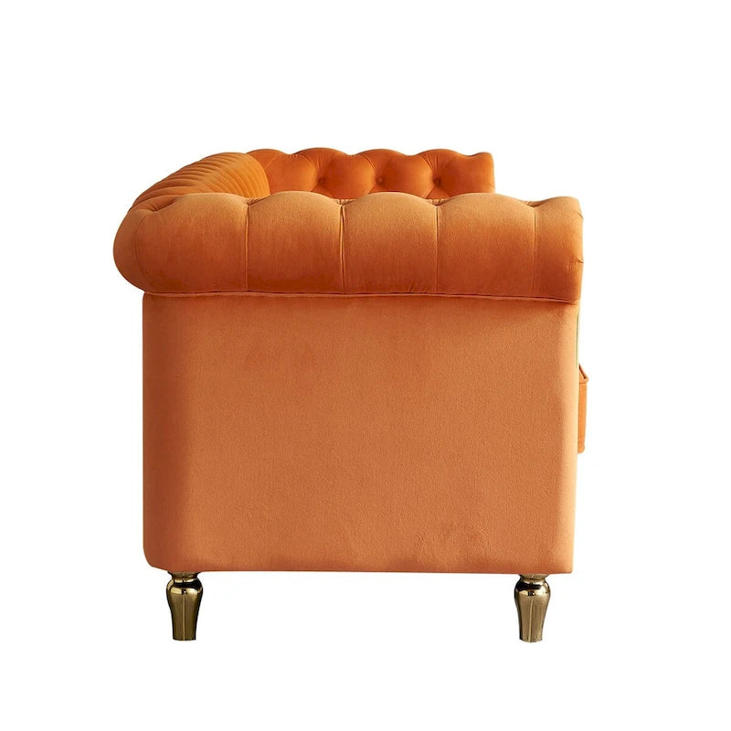 Modern Style Velvet Sofa 84.65 inch for Living Room