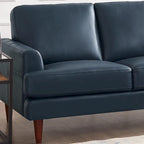 Ivy Living Cassia Top Grain Leather Sofa With Feather, Memory Foam and Springs