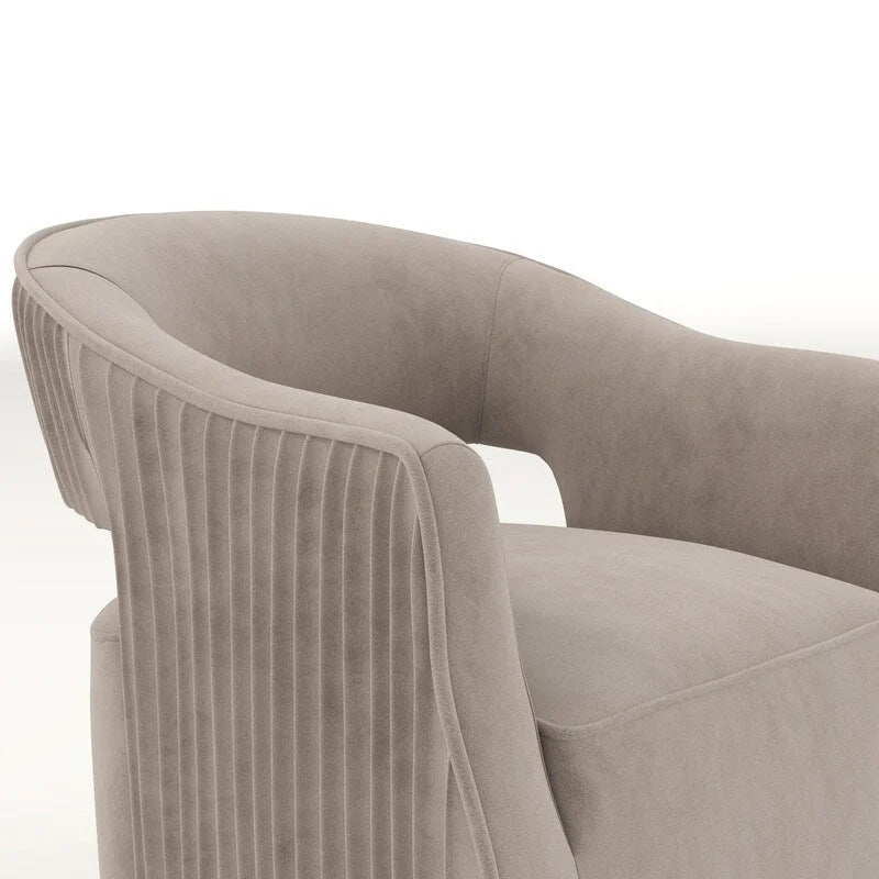 SEYNAR Modern Glam Velvet 360 Degree Swivel Open-Back Accent Armchair