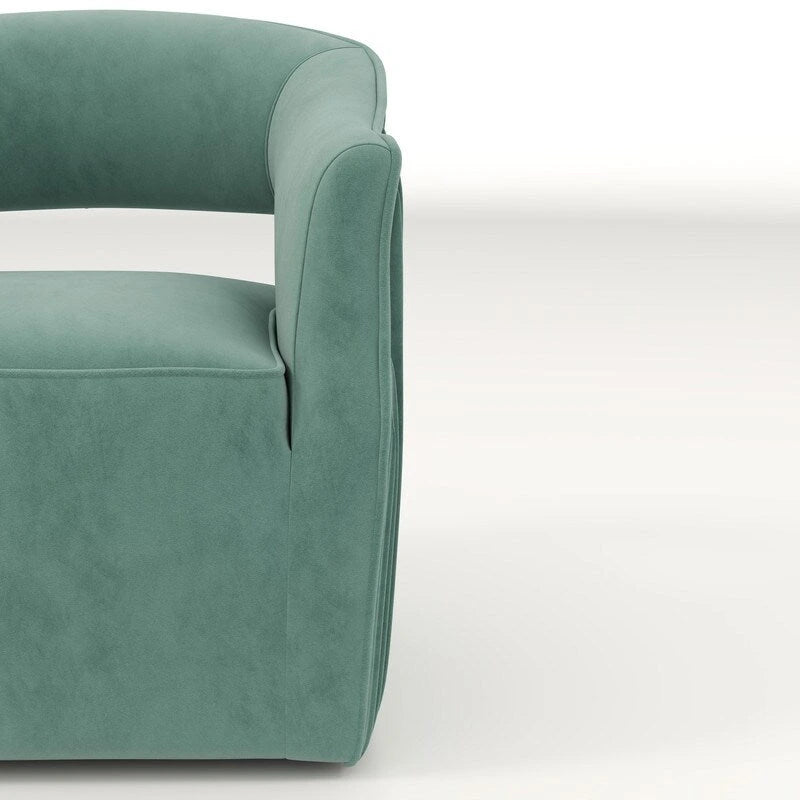 SEYNAR Modern Glam Velvet 360 Degree Swivel Open-Back Accent Armchair