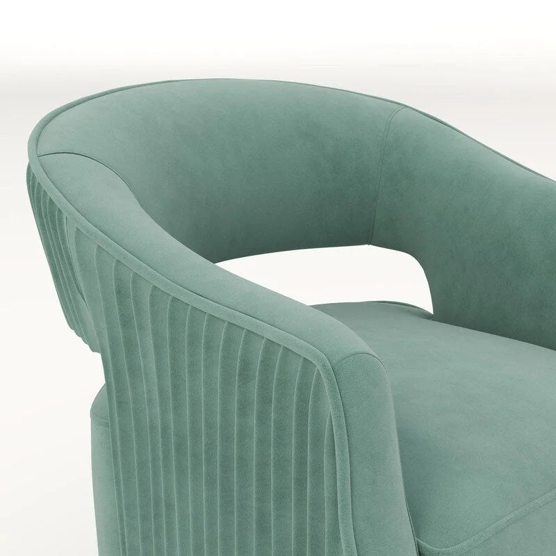 SEYNAR Modern Glam Velvet 360 Degree Swivel Open-Back Accent Armchair
