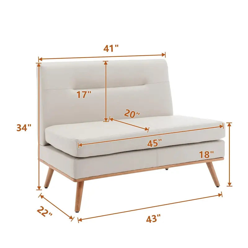 Loveseat Sofa, Small Couch Modern Comfy Couch for Bedroom and Living Room, Small Loveseat for Small Spaces, Easy Assembly