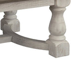 Rectangular Wooden Cocktail Table with Trestle Base,Brown and Antique White