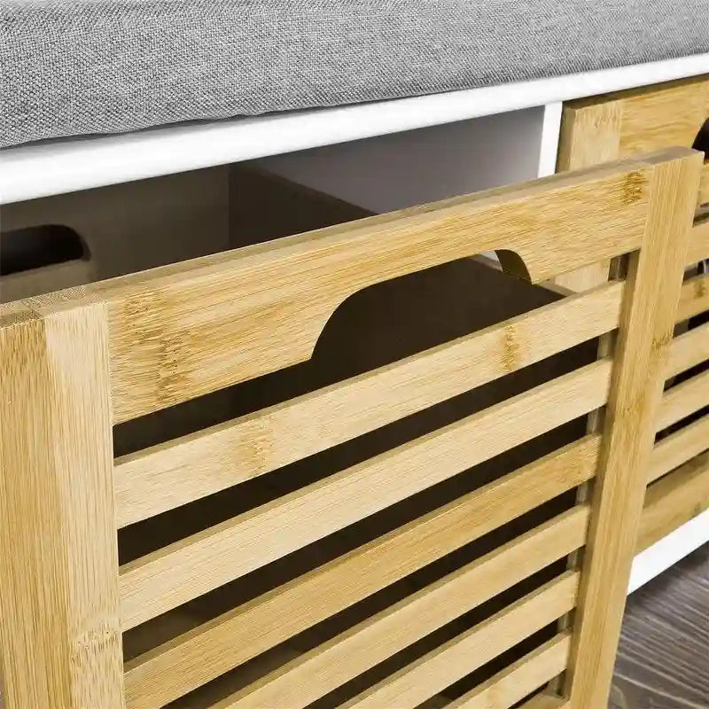 Storage Bench with 3 Drawers - 13.78D x 41.34W x 16.93H