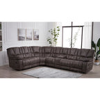 Betsy Furniture Large Microfiber Reclining Sectional Living Room Sofa in Grey