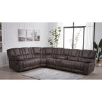 Betsy Furniture Large Microfiber Reclining Sectional Living Room Sofa in Grey