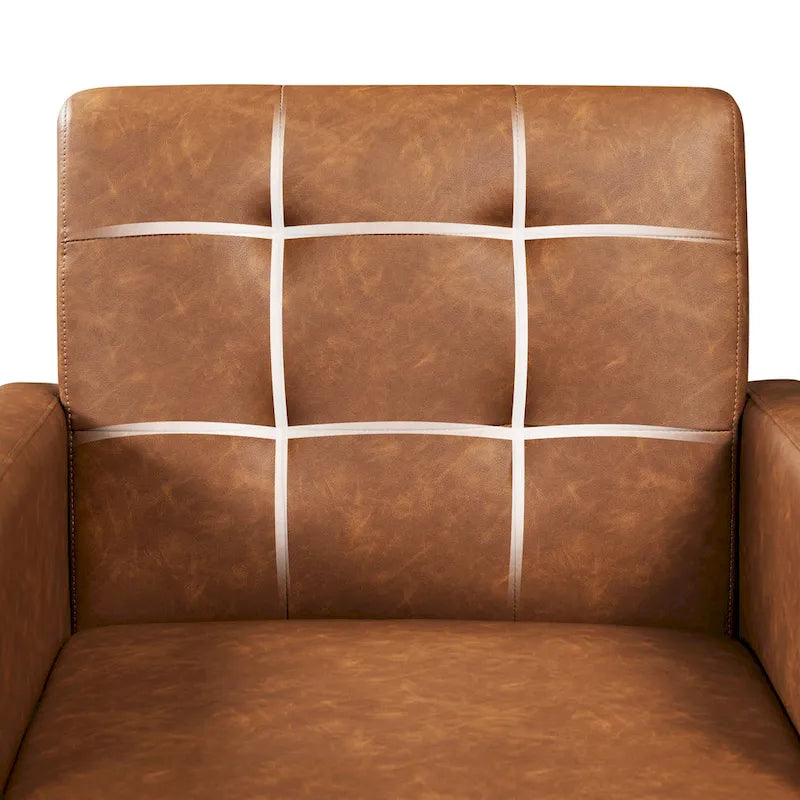 Yaheetech Modern Faux Leather Tufted Accent Chair with Solid Wood Legs - 28.52933