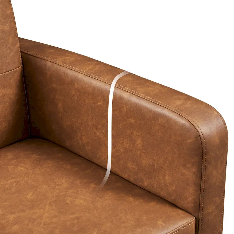 Yaheetech Modern Faux Leather Tufted Accent Chair with Solid Wood Legs - 28.52933