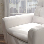 Button Tufted Fabric Accent Chair Armchair with Solid Sagwan Wooden Frame