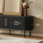 mopio Quin 59 Tambour TV Stand, Fluted Entertainment Center
