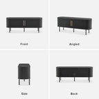 mopio Quin 59 Tambour TV Stand, Fluted Entertainment Center