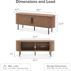 mopio Quin 59 Tambour TV Stand, Fluted Entertainment Center