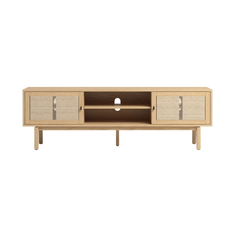 Studio London Wooden TV Stand with Doors Contemporary Media Console