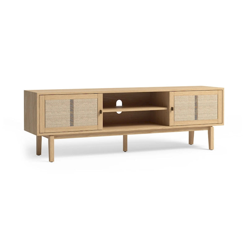 Studio London Wooden TV Stand with Doors Contemporary Media Console
