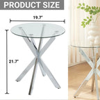 19.7 End Table With Glass Top