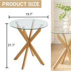 19.7 End Table With Glass Top