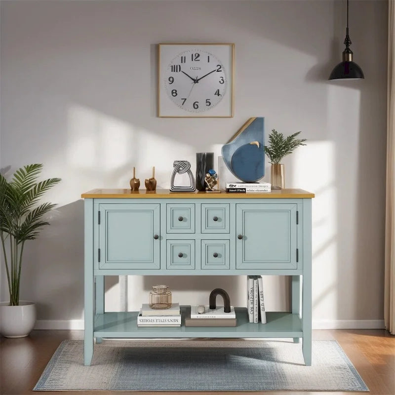 Cambridge Series Ample Storage Vintage Console Table w/Four Drawers