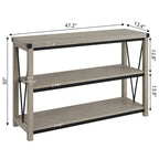 3 Tier Wood Narrow Farmhouse Entryway Table, Console Table