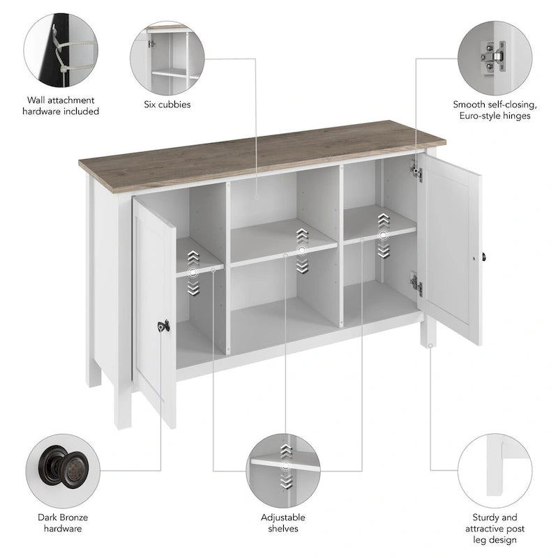 Bush Furniture Mayfield 48W Tall TV Stand Media Console.