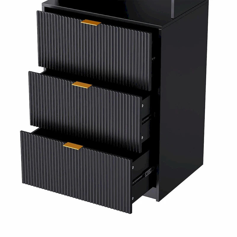 4-Piece Entertainment Wall Unit with 13 Shelves, 8 Drawers, and 2 Cabinets