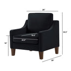 Modern Velvet Upholstered Accent Chair Single Sofa Armchair