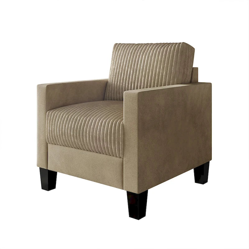 CraftPorch Corduroy Mid-Century Modern Velvet Upholstered Arm Chair