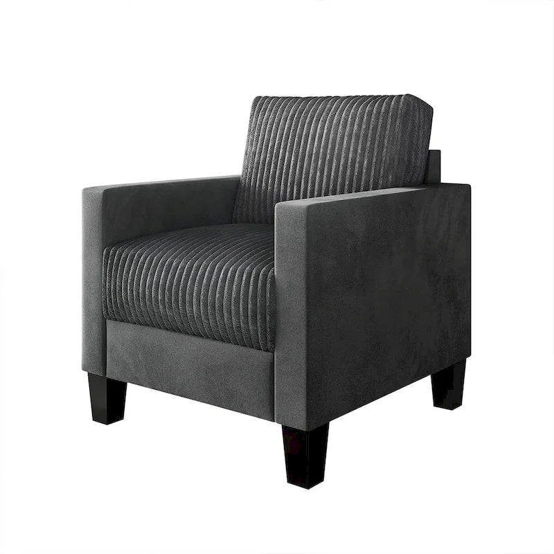 CraftPorch Corduroy Mid-Century Modern Velvet Upholstered Arm Chair
