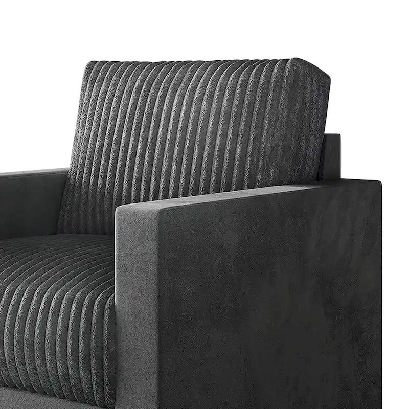 CraftPorch Corduroy Mid-Century Modern Velvet Upholstered Arm Chair