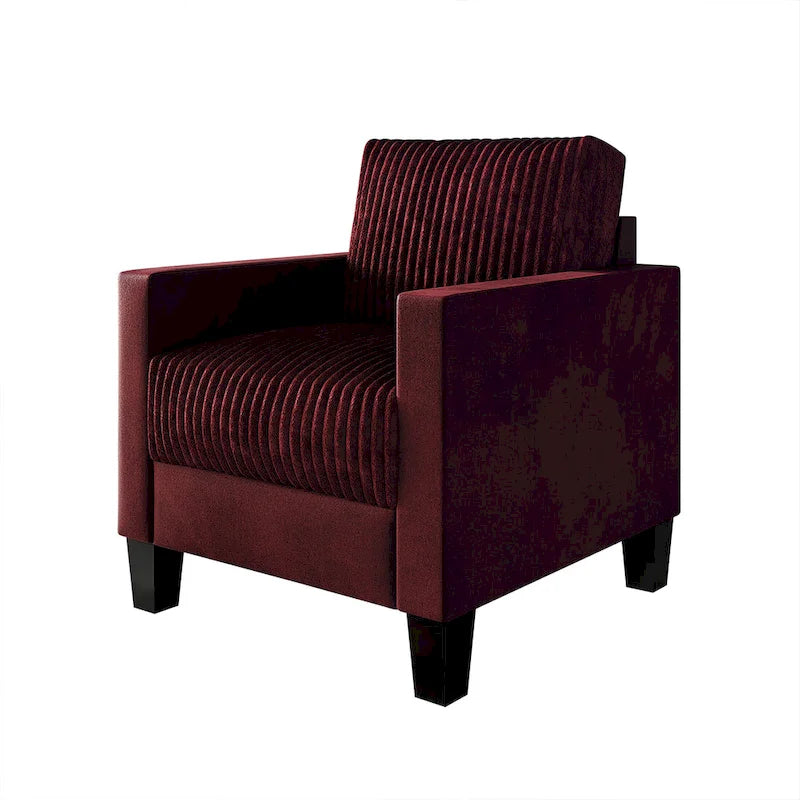 CraftPorch Corduroy Mid-Century Modern Velvet Upholstered Arm Chair
