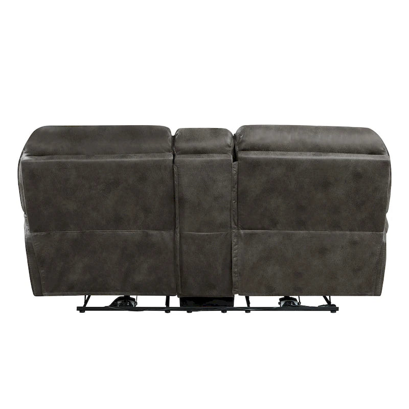 Tony 80 Inch Power Double Recliner Loveseat, Console Cupholders, USB, Gray
