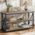 47.2 3 Tier Narrow Entryway Table, Console Table with Metal Frame