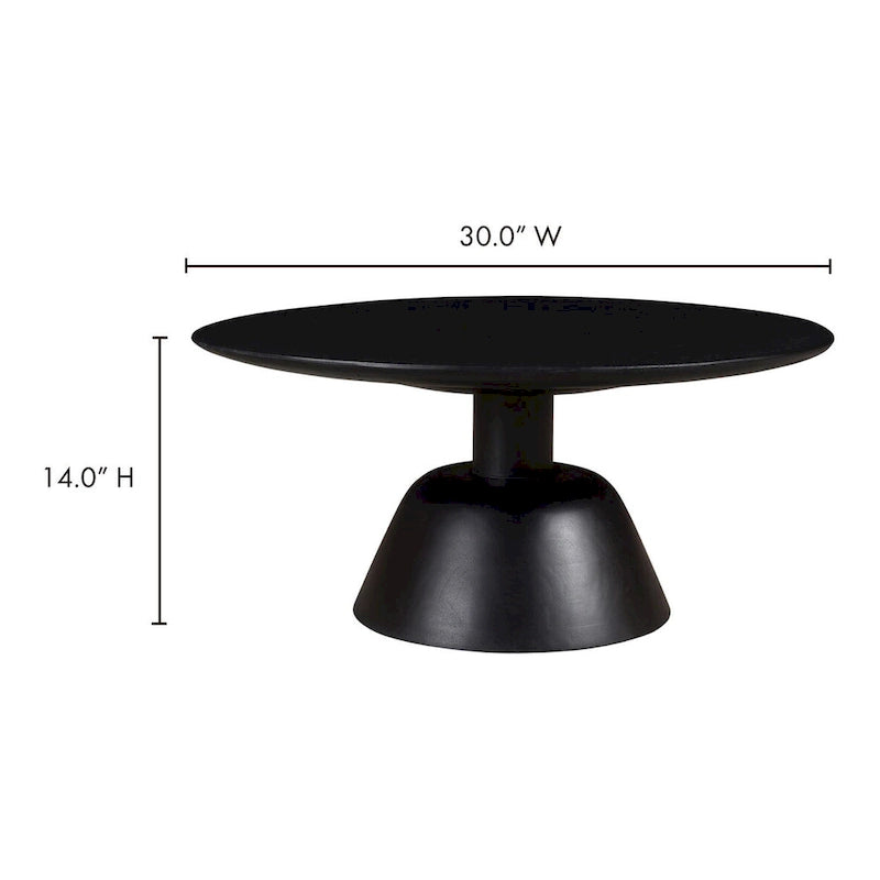 Macari Nelson Modern Solid Mango Wood Pedestal Coffee Table - 30W x 30D x 14H