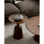 Macari Nelson Modern Solid Mango Wood Pedestal Coffee Table - 30W x 30D x 14H