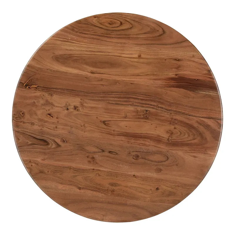 Macari Nelson Modern Solid Mango Wood Pedestal Coffee Table - 30W x 30D x 14H