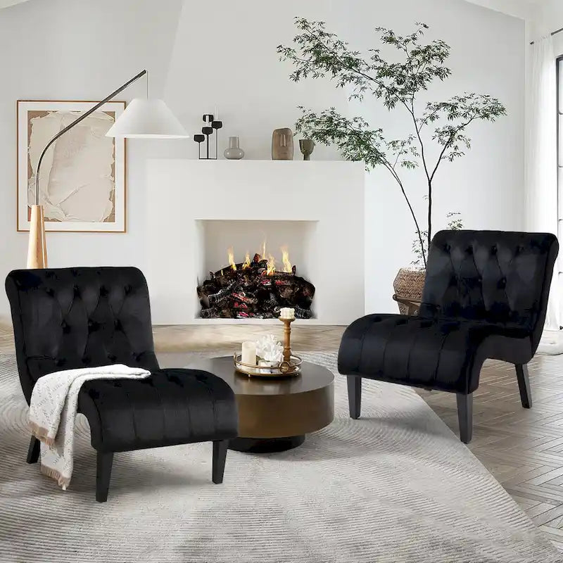 AVAWING Set of 2 Armless Accent Upholstered Lounge Chair
