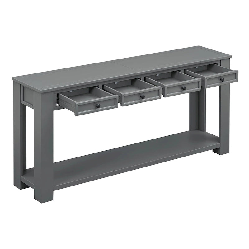 Console Table/Sofa Table with Storage Drawers and Bottom Shelf for Entryway Hallway